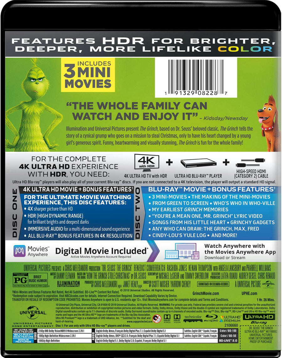 Illumination Presents: Dr. Seuss' The Grinch (4K Ultra HD + Digital) [UHD]
