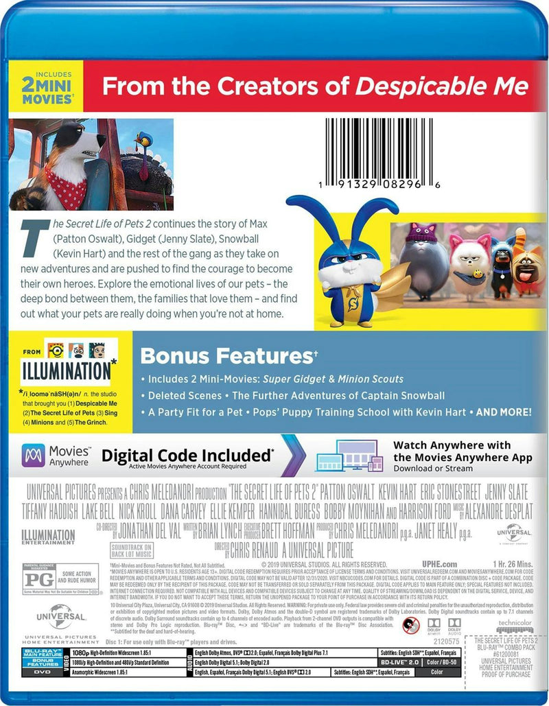 The Secret Life of Pets 2 (DVD + Digital) [Blu-ray]