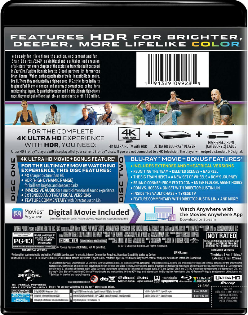 Fast & Furious 5 (4K Ultra HD) [UHD]