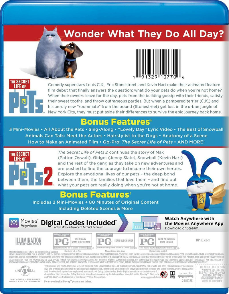 The Secret Life of Pets 1 & 2 (Blu-ray Double Feature) [Blu-ray]