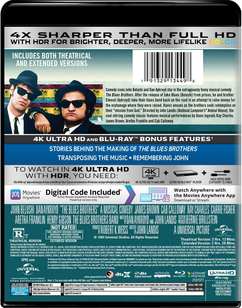 The Blues Brothers (4K Ultra HD) [UHD]