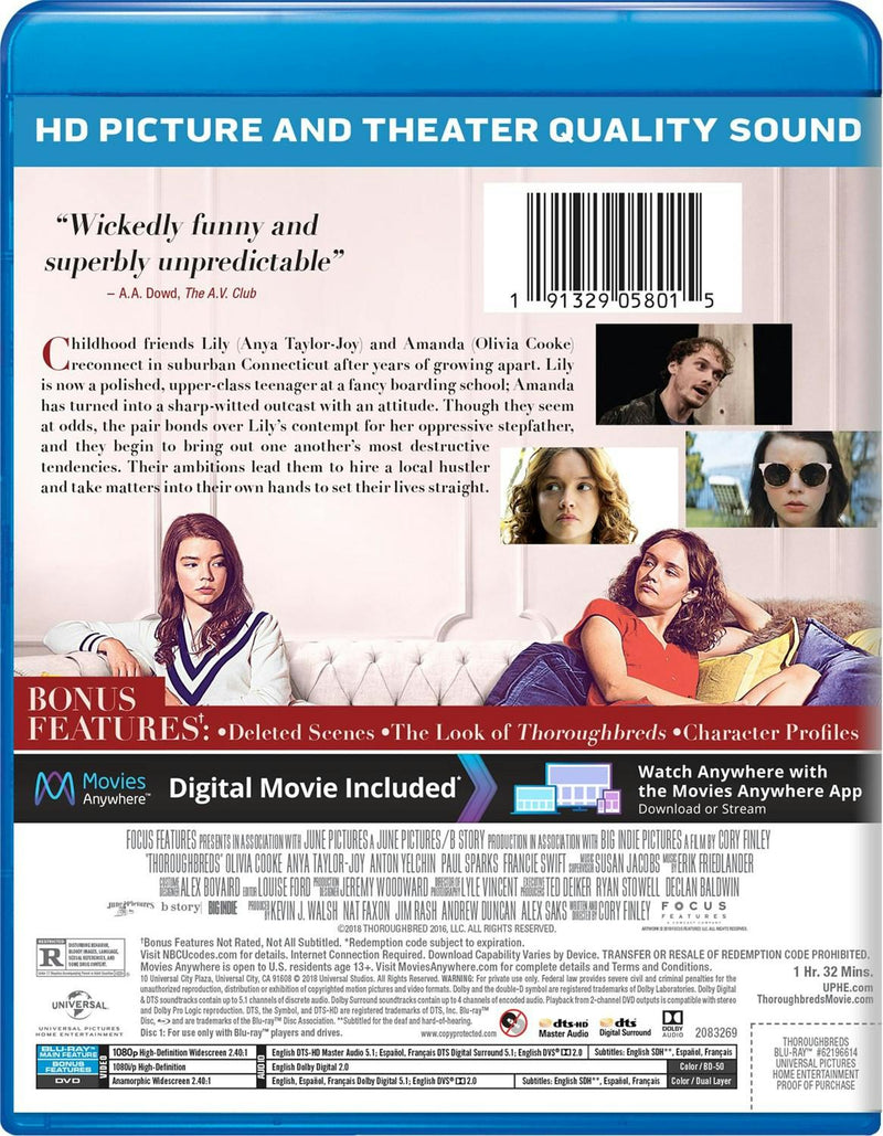 Thoroughbreds (Blu-ray + Digital HD) [Blu-ray]