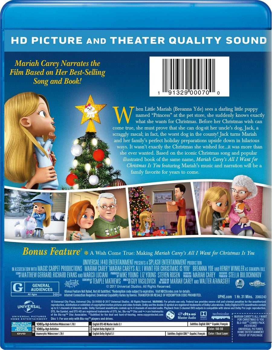 Mariah Carey's All I Want for Christmas Is You (DVD + Digital) [Blu-ray]