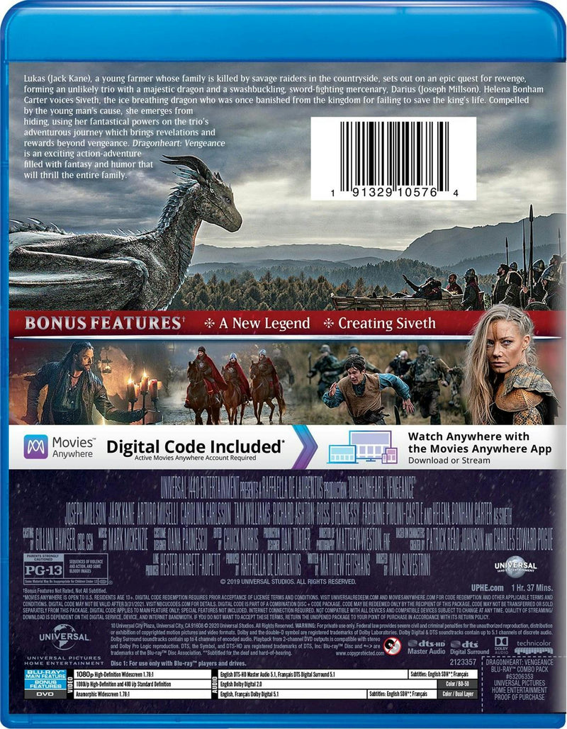 Dragonheart: Vengeance (DVD + Digital) [Blu-ray]
