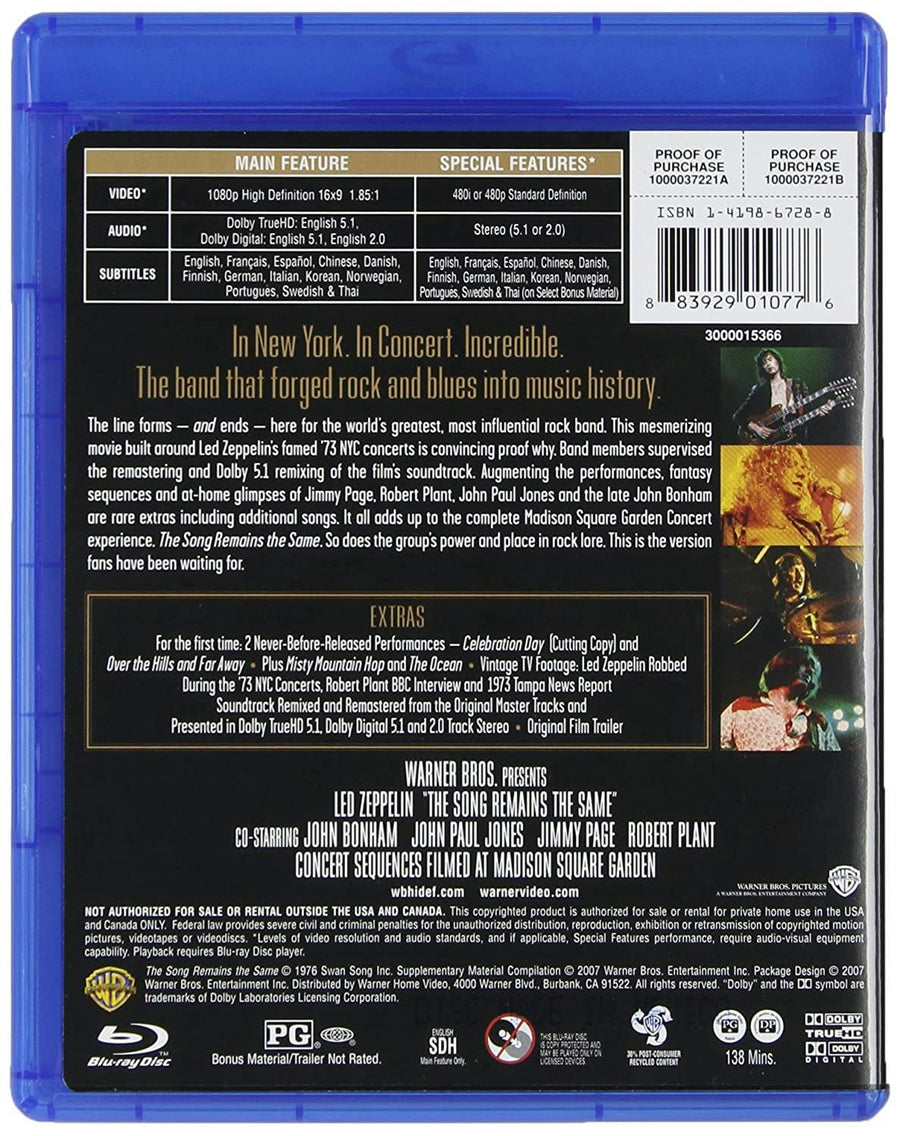 Led Zeppelin: The Song Remains the Same [Blu-ray]
