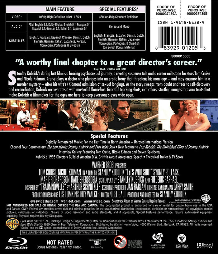 Eyes Wide Shut (Special Edition) [Blu-ray]