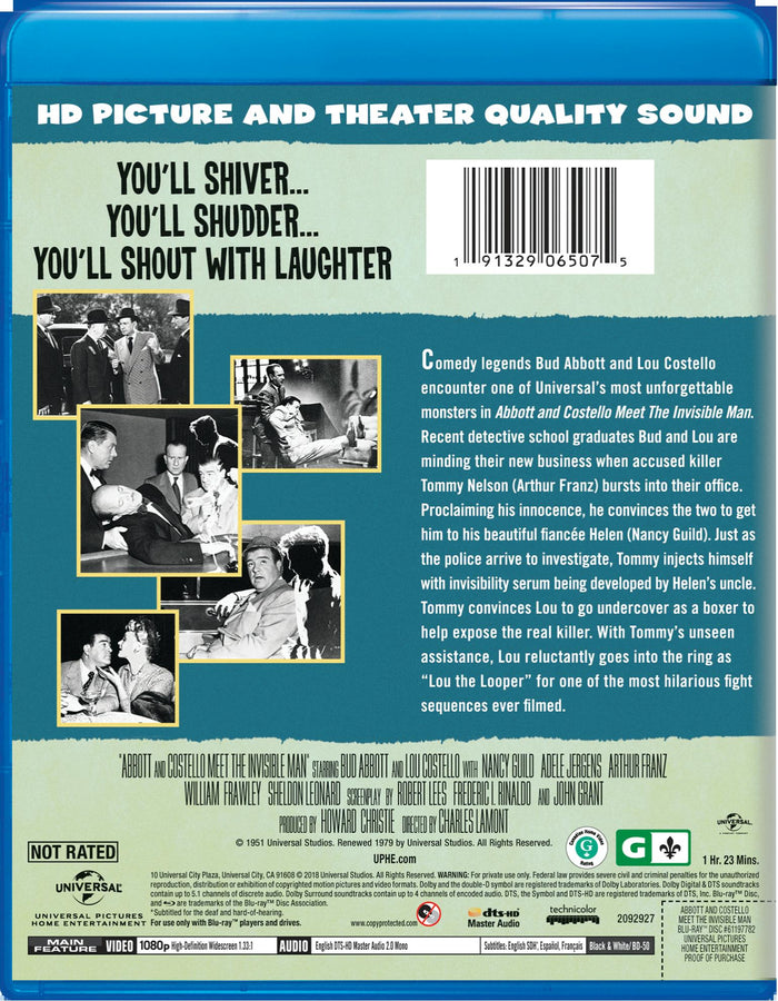 Abbott and Costello Meet the Invisible Man [Blu-ray]