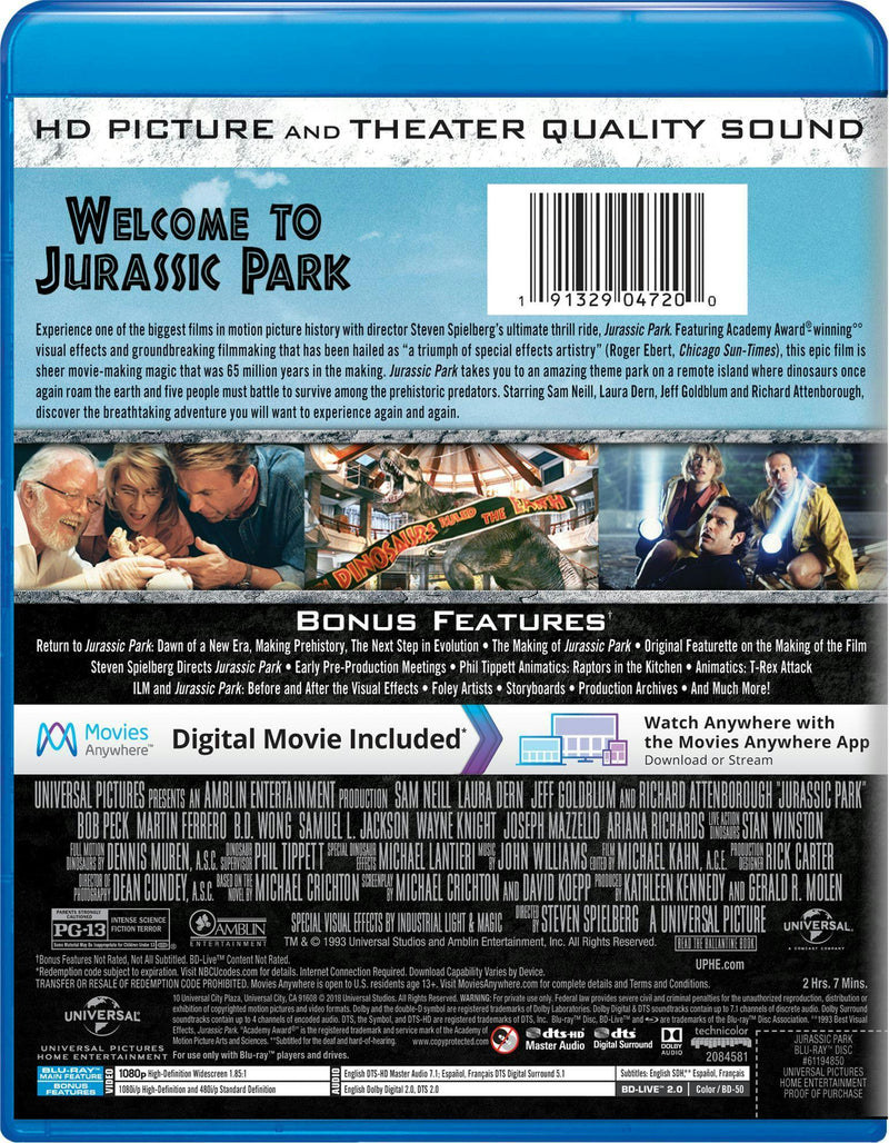 Jurassic Park (Blu-ray New Box Art) [Blu-ray]