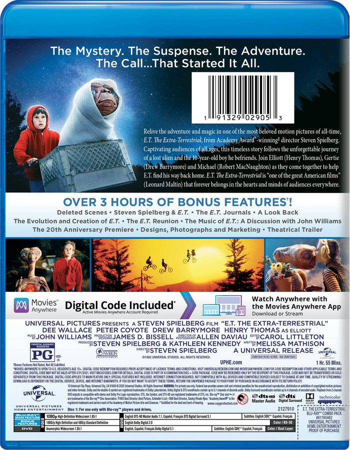 E.T. The Extra Terrestrial (DVD + Digital) [Blu-ray]