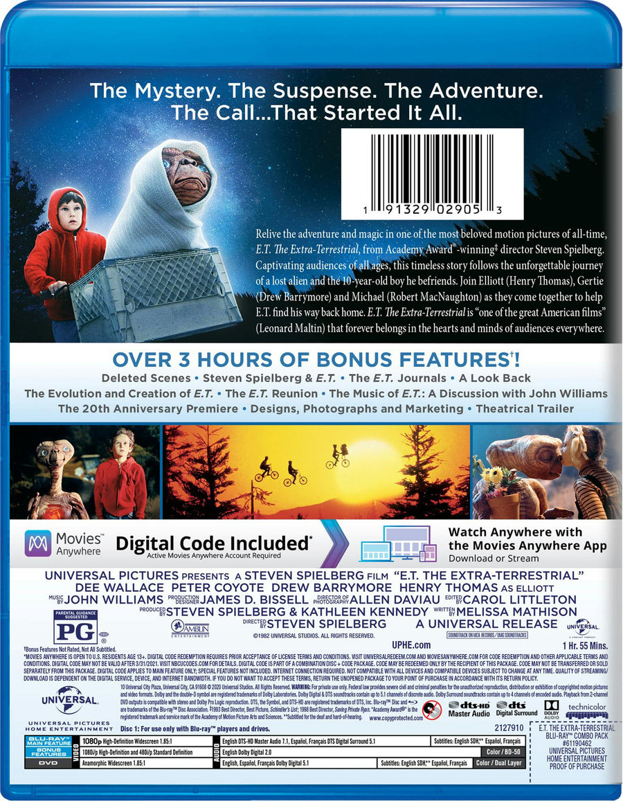 E.T. The Extra Terrestrial (DVD + Digital) [Blu-ray]