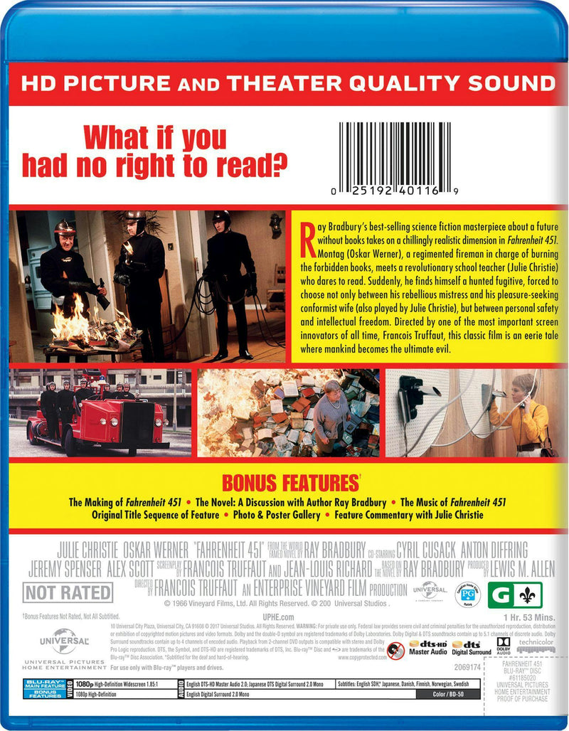 Fahrenheit 451 (50th Anniversary Edition) [Blu-ray]