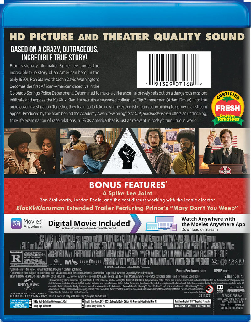 BlackkKlansman (Blu-ray + Digital HD) [Blu-ray]