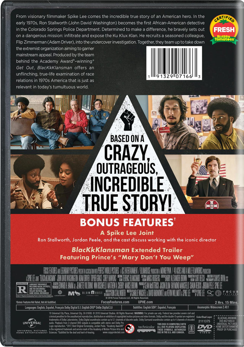 BlackkKlansman [DVD]