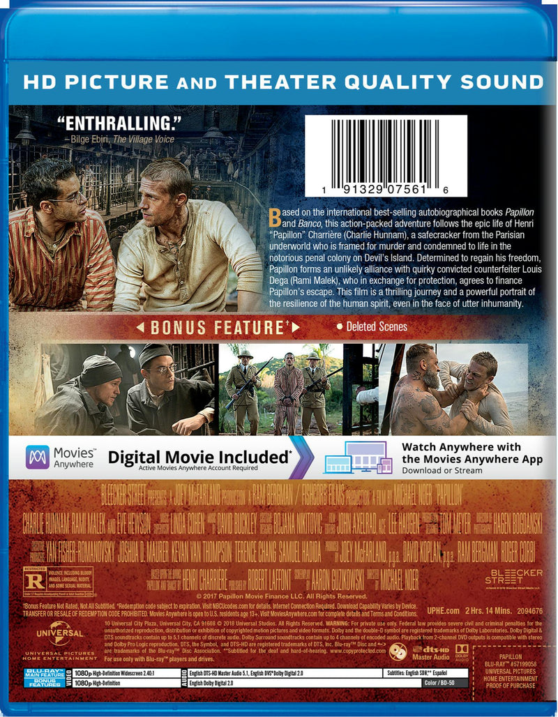 Papillon (Blu-ray + Digital HD) [Blu-ray]