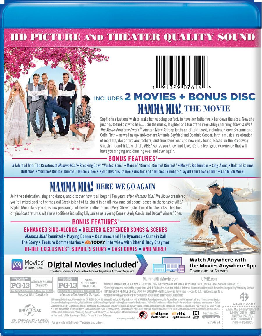 Mamma Mia!: 2-movie Collection (Sing-Along Edition) [Blu-ray]