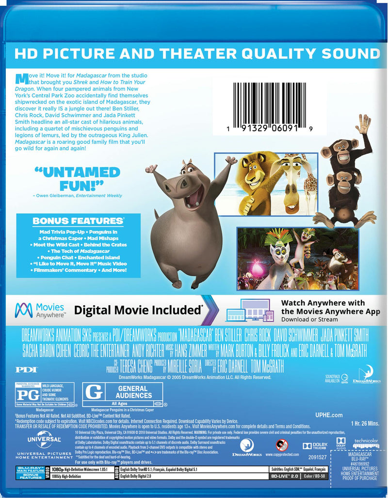 Madagascar (Blu-ray New Box Art) [Blu-ray]