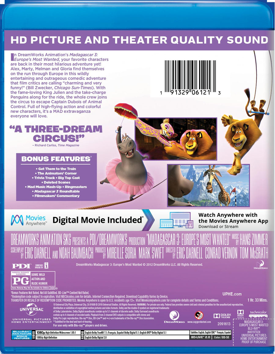 Madagascar 3 - Europe's Most Wanted (Blu-ray New Box Art) [Blu-ray]