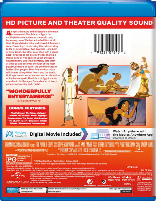 The Prince of Egypt (Blu-ray + Digital HD) [Blu-ray]