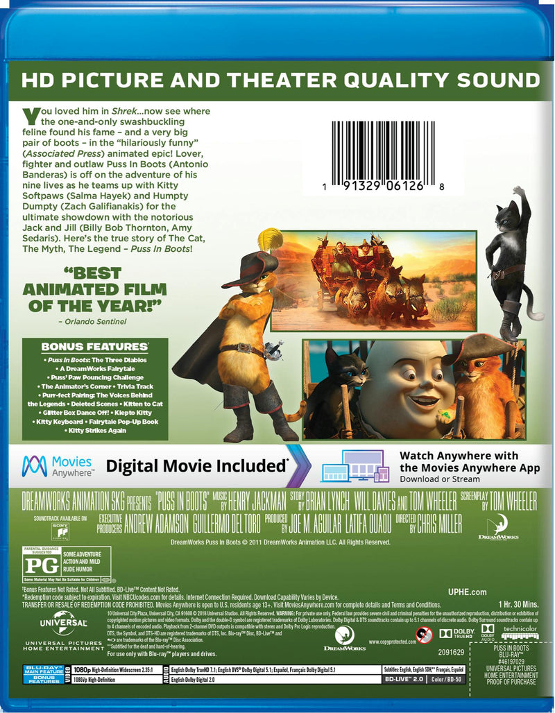 Puss in Boots (Blu-ray New Box Art) [Blu-ray]