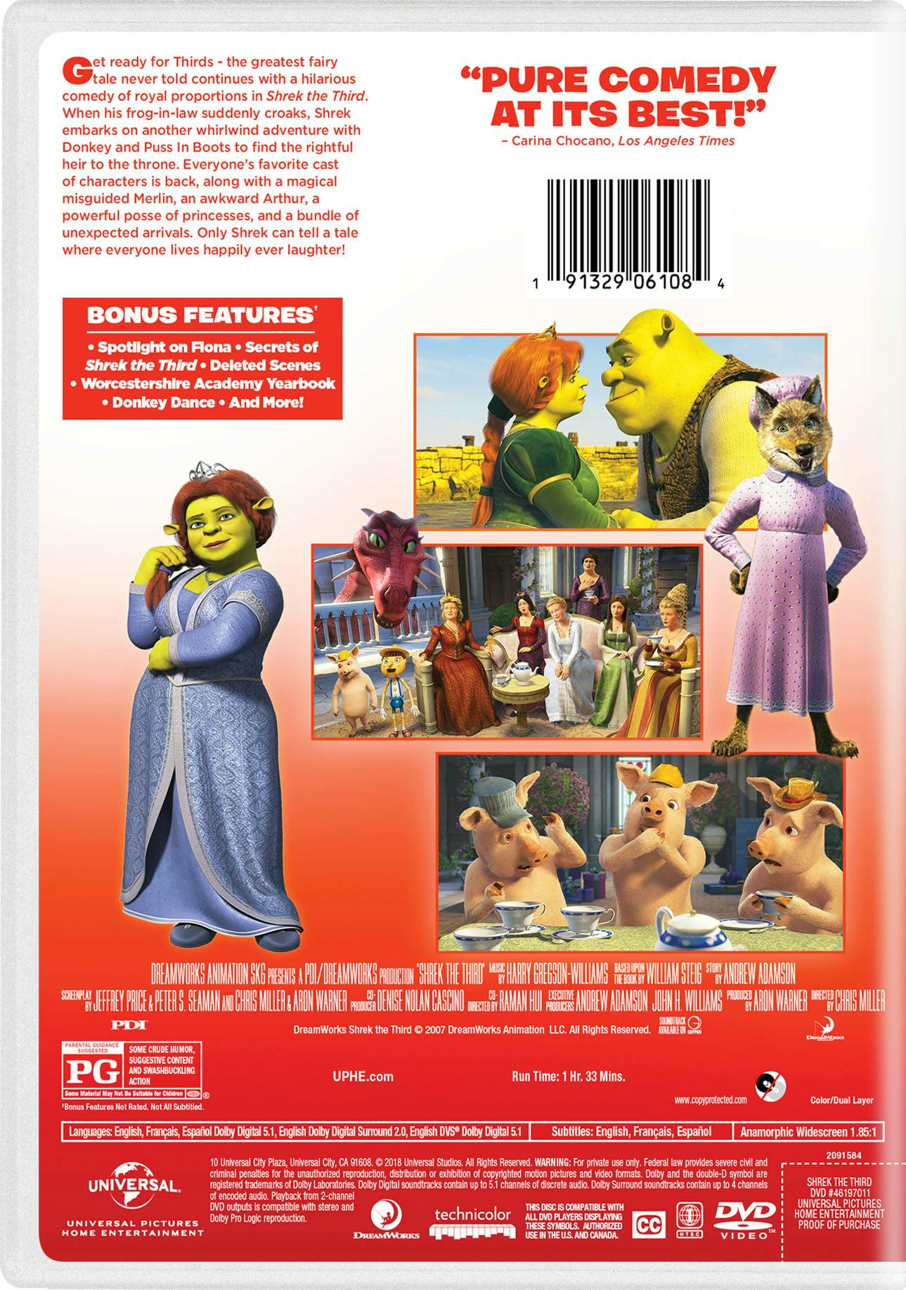 Shrek The Third (DVD, 2007, Widescreen Version