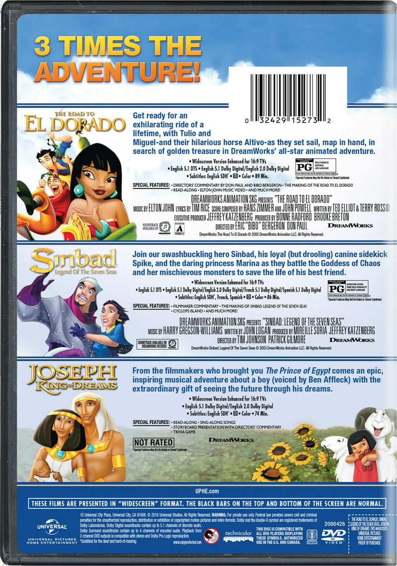 The Road to El Dorado/Sinbad: Legend of the Seven Seas/Joseph:... (DVD Triple Feature) [DVD]