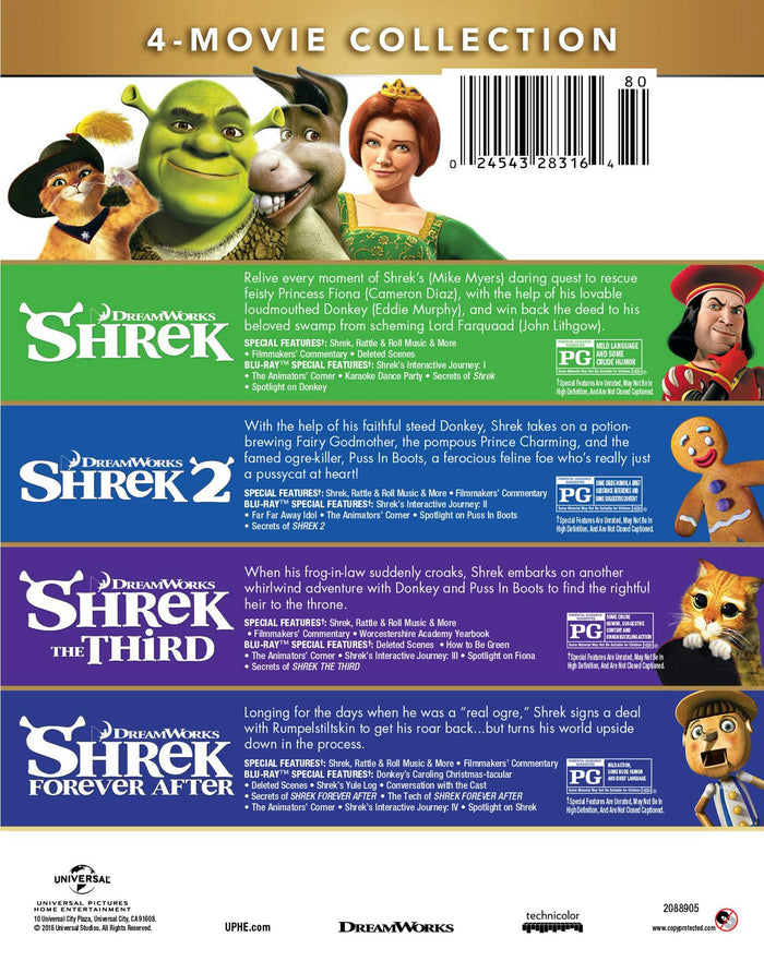 Shrek: The 4-movie Collection (Anniversary Edition) [Blu-ray]