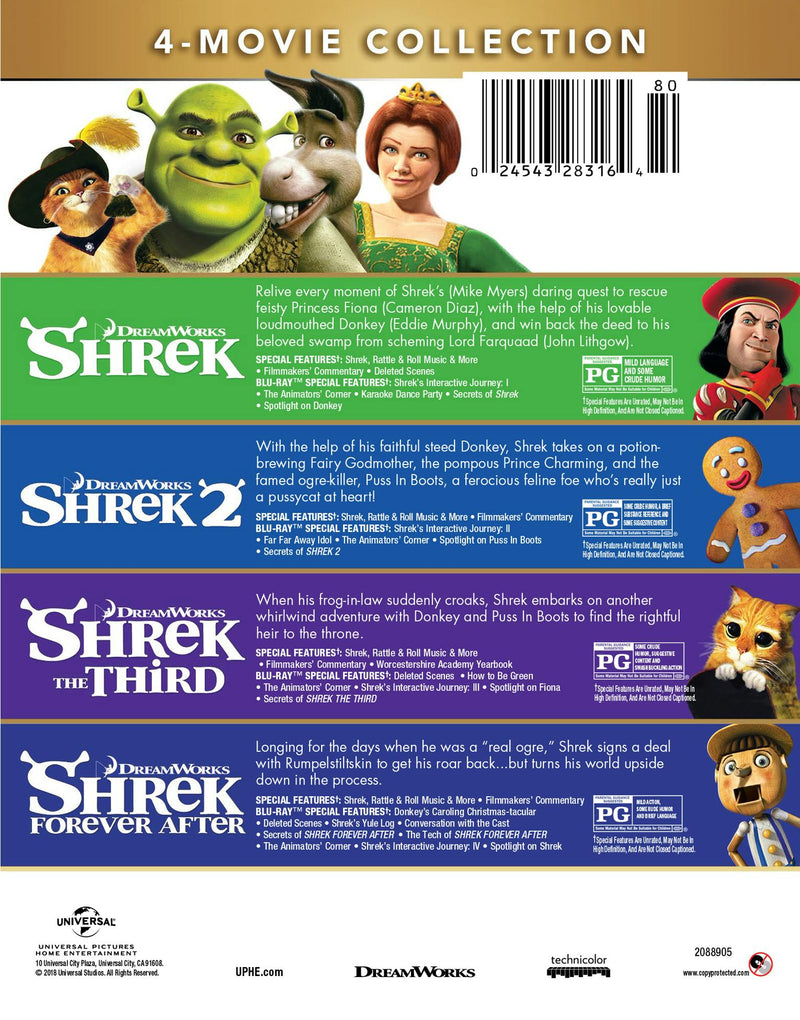 Shrek: The 4-movie Collection (Anniversary Edition) [Blu-ray]