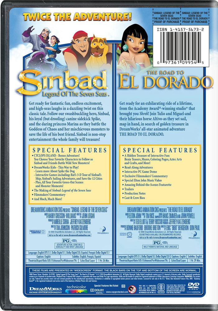 Sinbad: Legend of the Seven Seas/The Road to El Dorado (DVD Double Feature) [DVD]