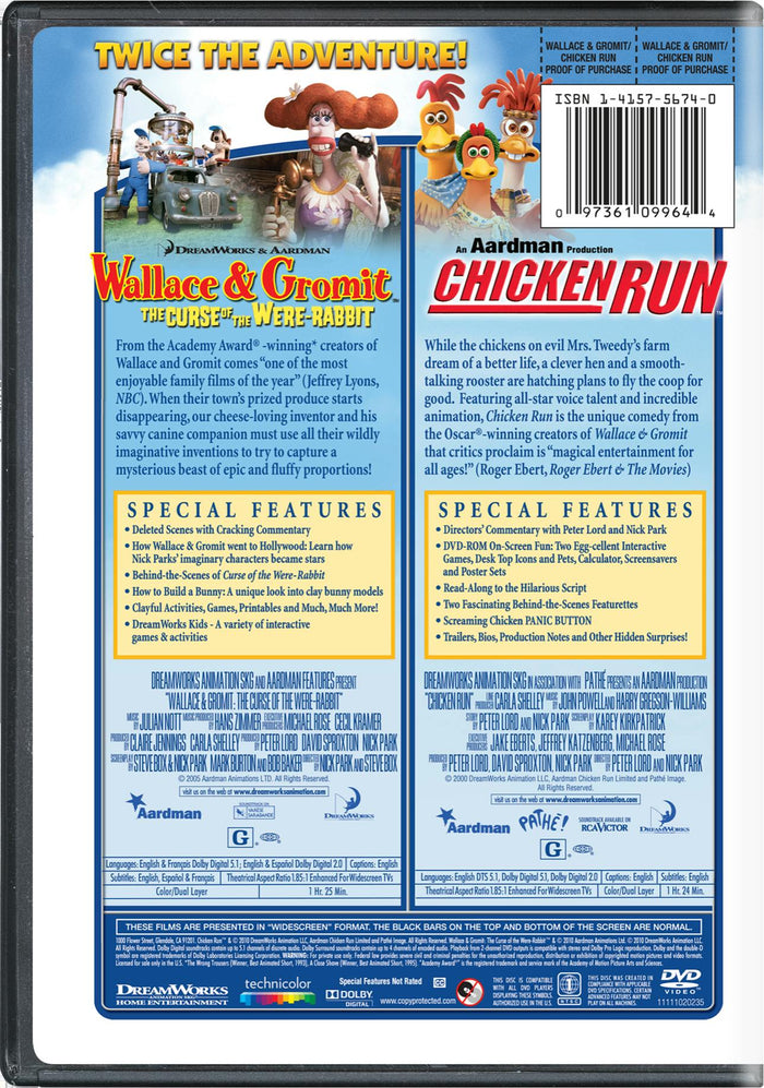 Wallace & Gromit: The Curse of the Were-rabbit /Chicken Run [DVD]