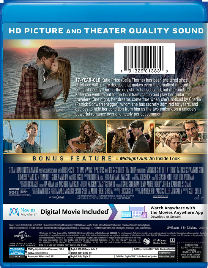 Midnight Sun (DVD + Digital) [Blu-ray]