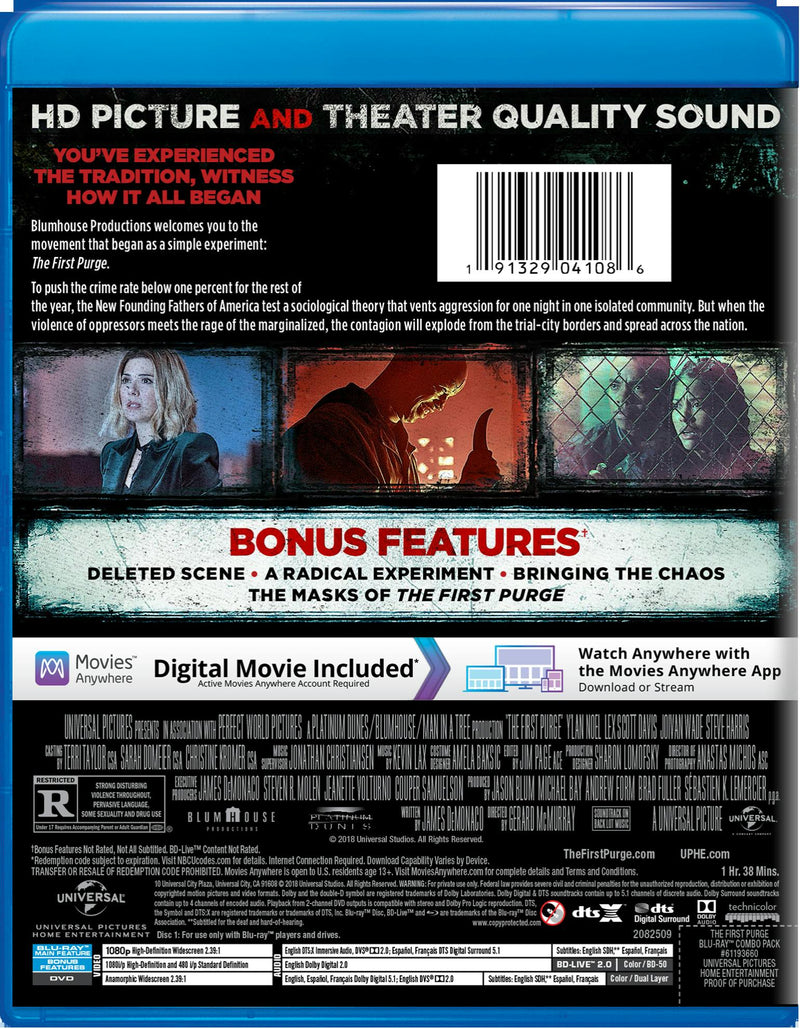 The First Purge (DVD + Digital) [Blu-ray]