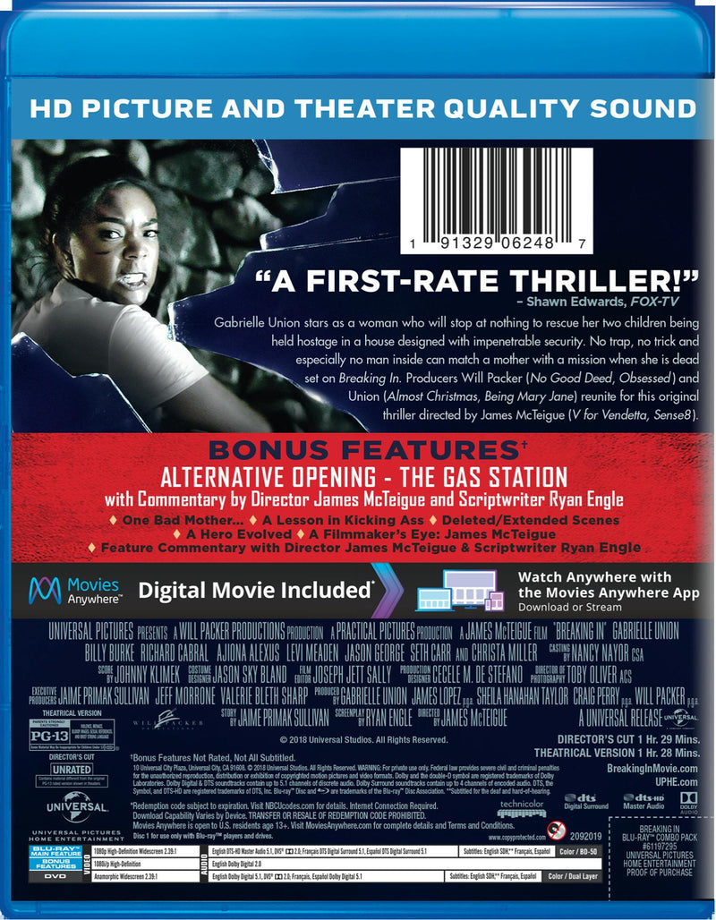 Breaking In (Unrated Director's Cut + DVD + Digital) [Blu-ray]