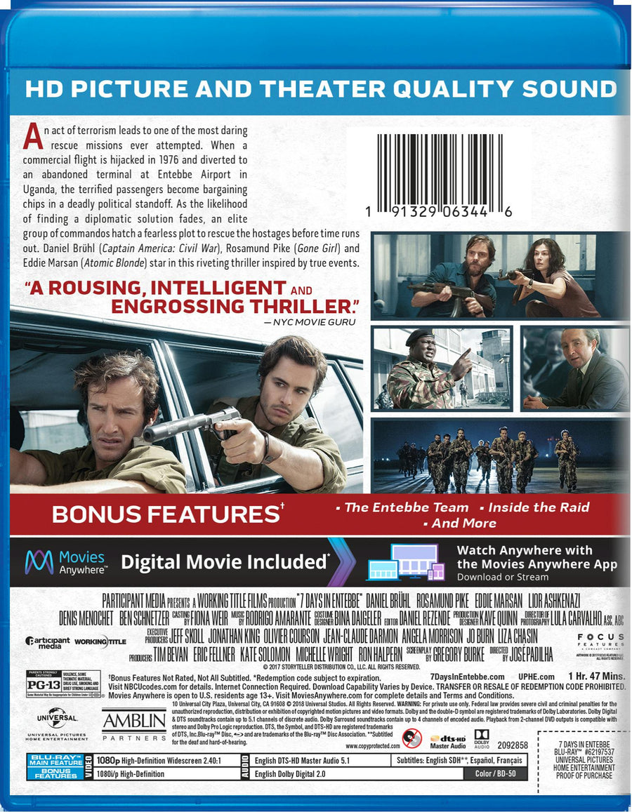 Entebbe (Blu-ray + Digital HD) [Blu-ray]