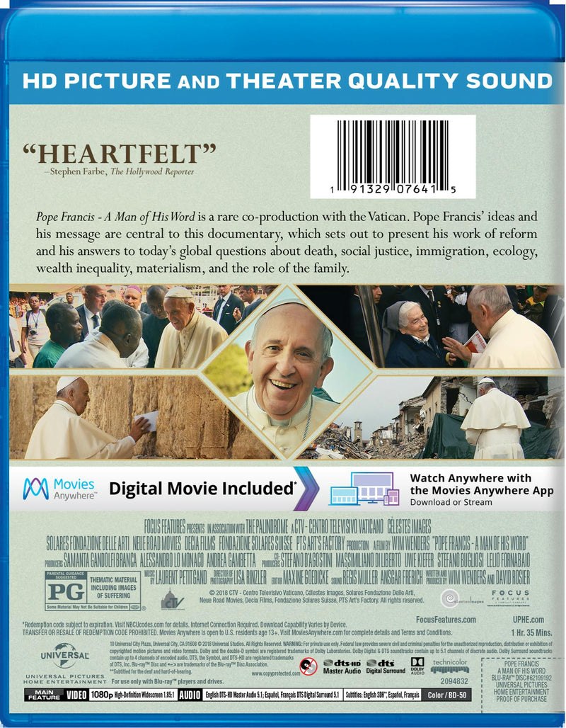 Pope Francis - A Man of His Word (Blu-ray + Digital HD) [Blu-ray]