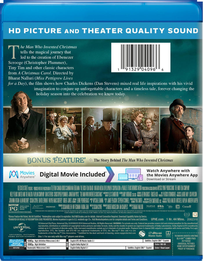 The Man Who Invented Christmas (DVD + Digital) [Blu-ray]