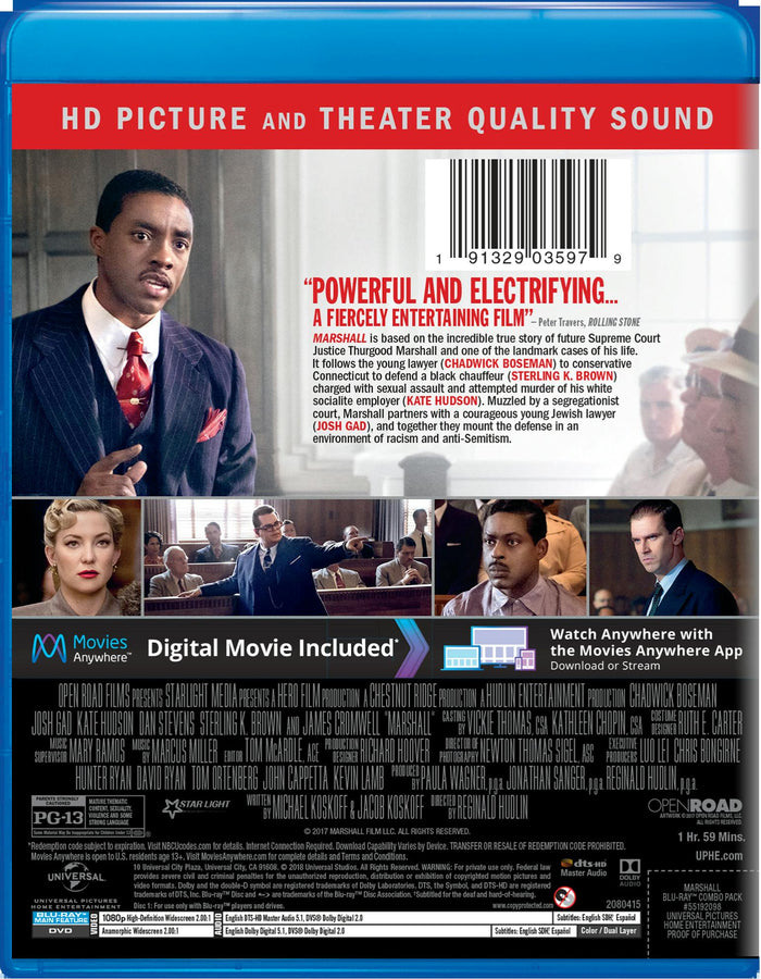 Marshall (DVD + Digital) [Blu-ray]