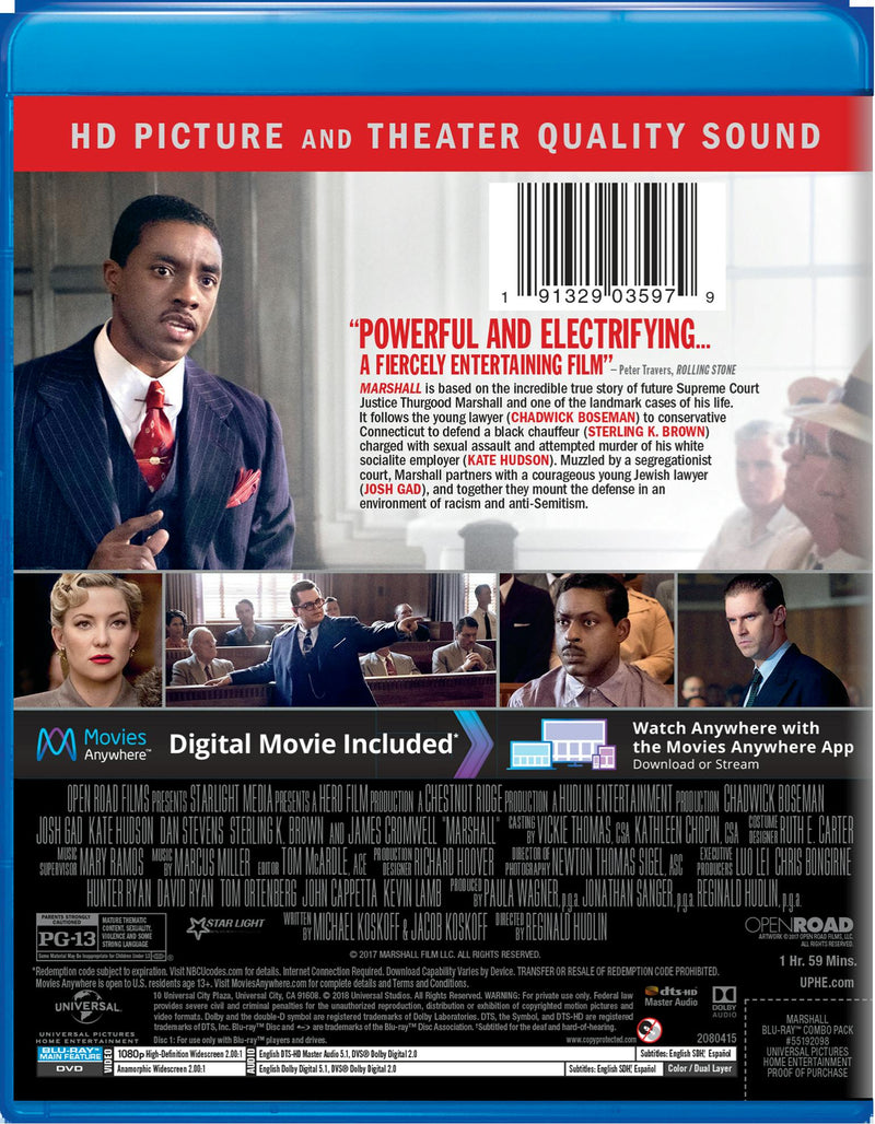 Marshall (DVD + Digital) [Blu-ray]