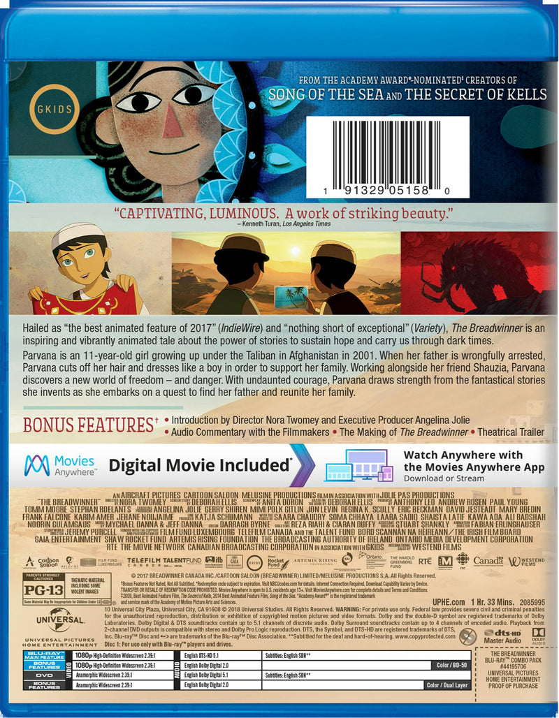 The Breadwinner (DVD + Digital) [Blu-ray]