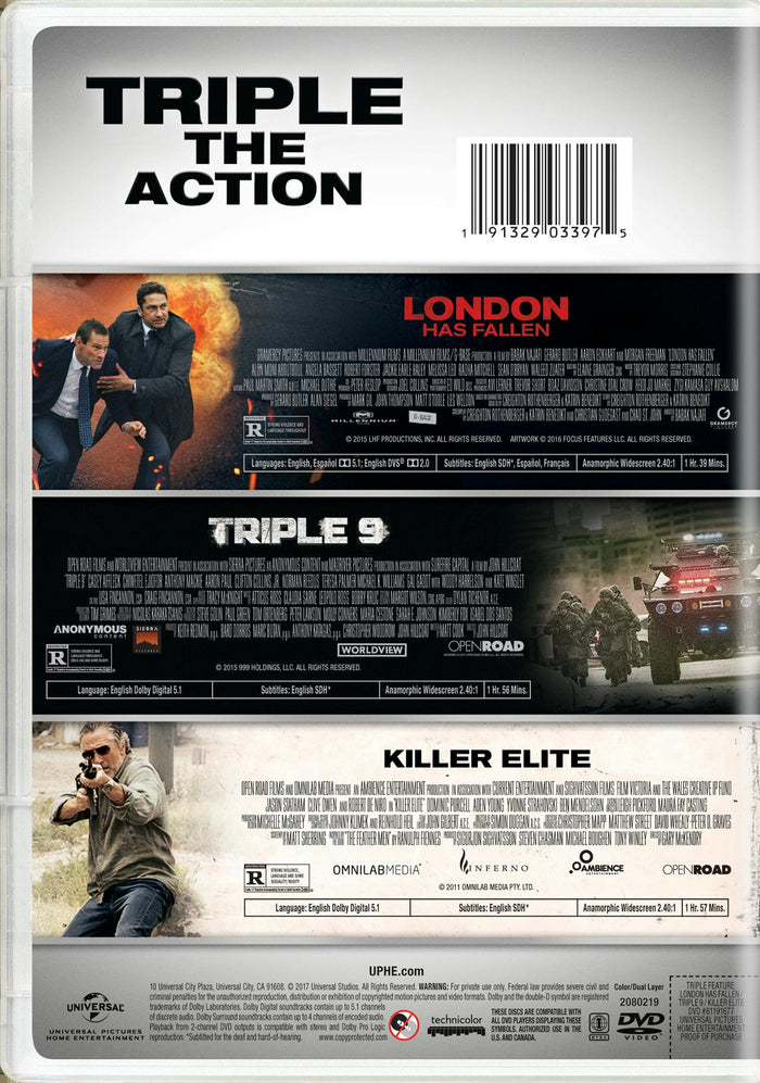 London Has Fallen/Triple 9/Killer Elite [DVD]