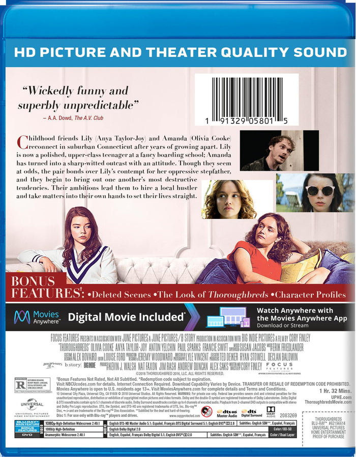 Thoroughbreds (Blu-ray + Digital HD) [Blu-ray]