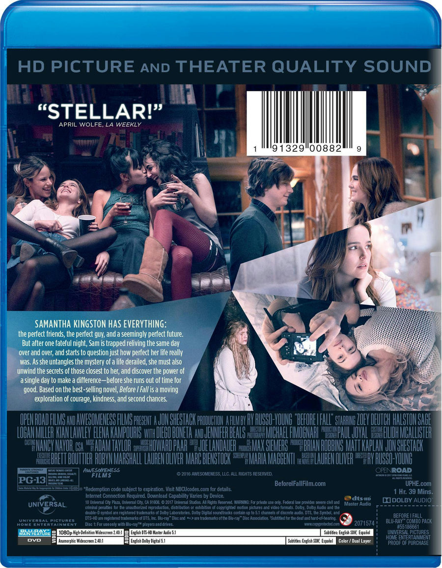 Before I Fall (DVD + Digital) [Blu-ray]