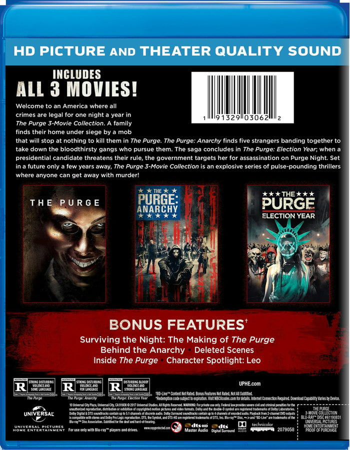 The Purge: 3-movie Collection [Blu-ray]