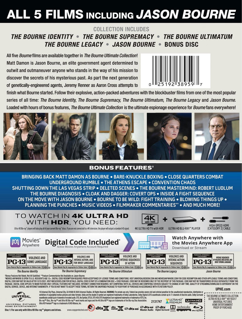 Bourne: The Ultimate 5-movie Collection (4K Ultra HD) [UHD]