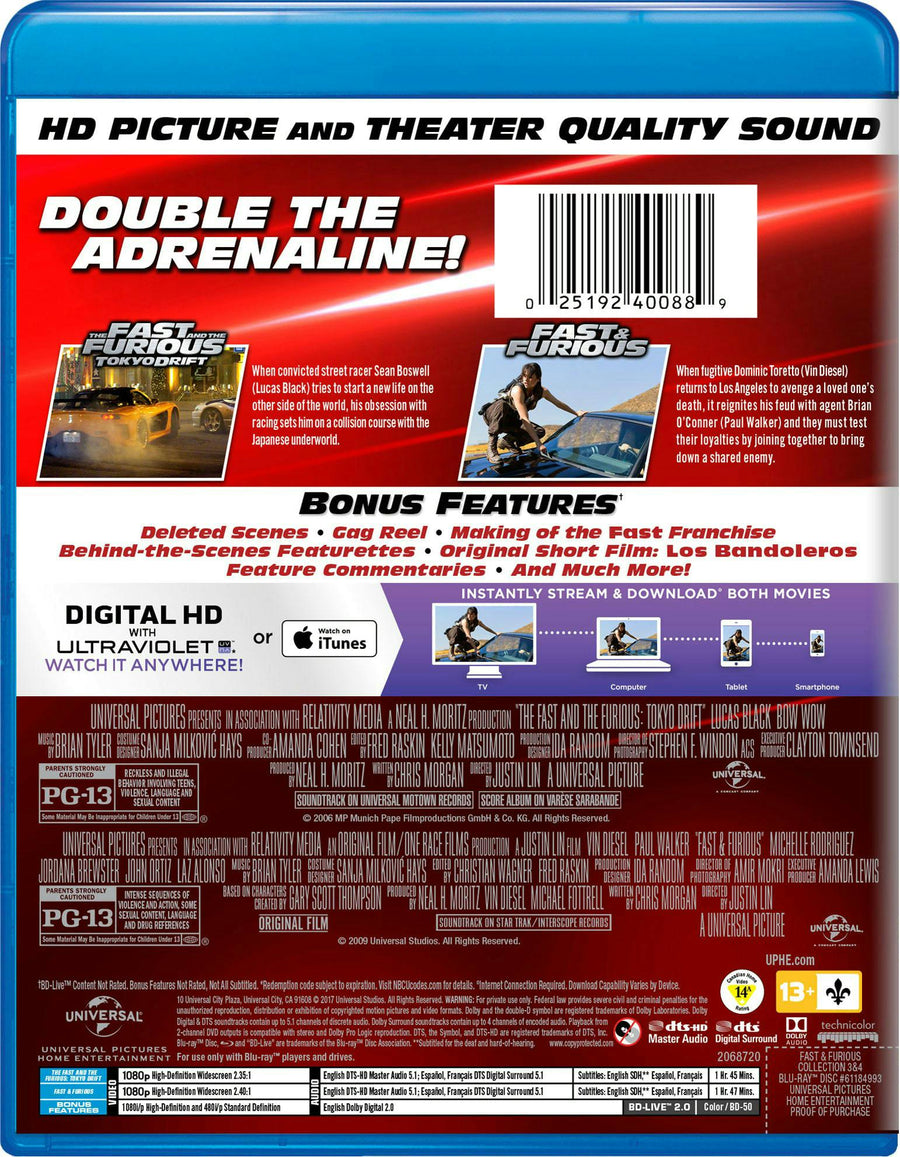 Fast & Furious Collection: 3 & 4 (Blu-ray Double Feature) [Blu-ray]