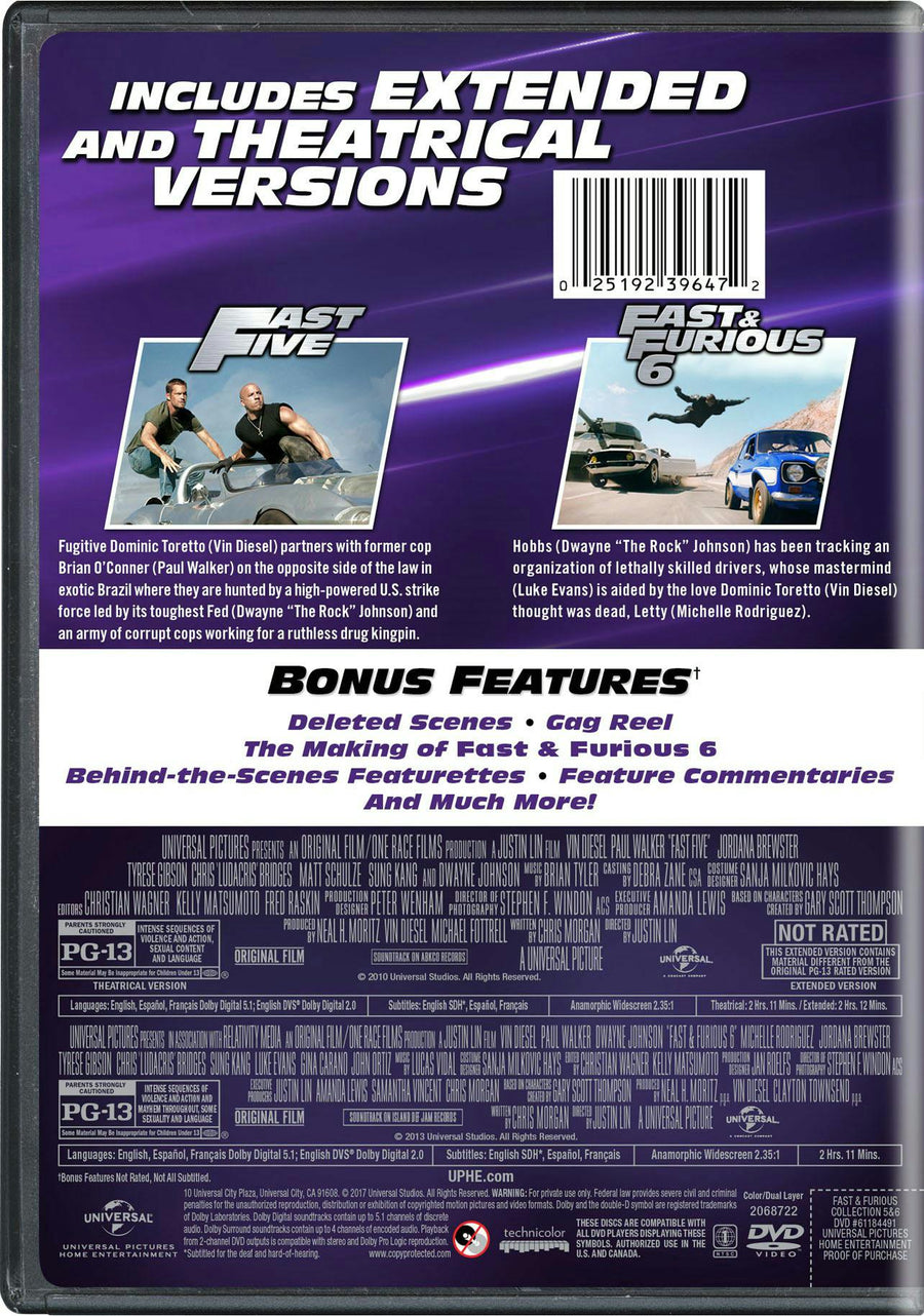 Fast & Furious Collection: 5 & 6 (DVD Double Feature) [DVD]