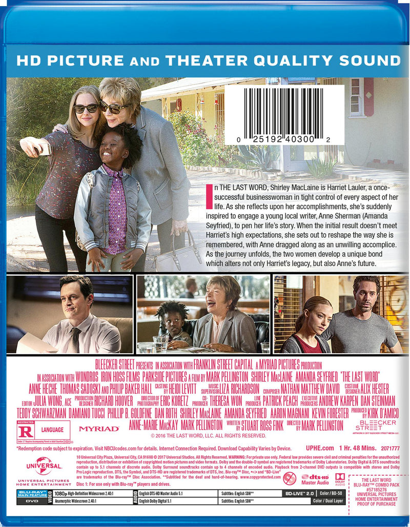 The Last Word (DVD + Digital) [Blu-ray]