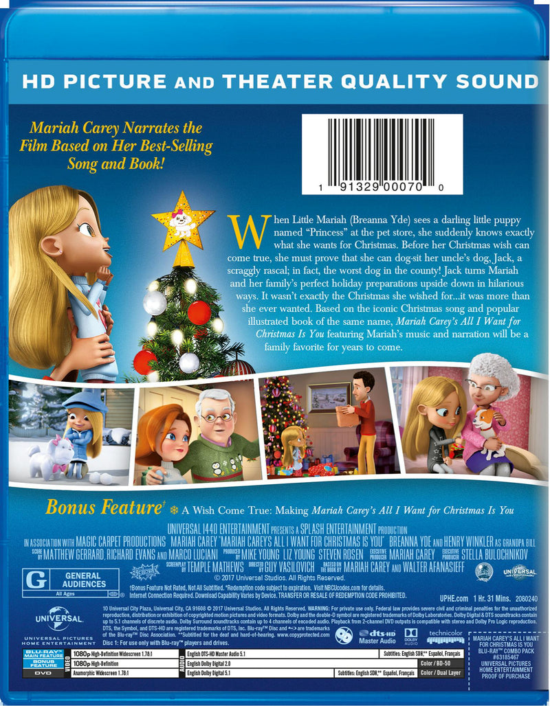 Mariah Carey's All I Want for Christmas Is You (DVD + Digital) [Blu-ray]