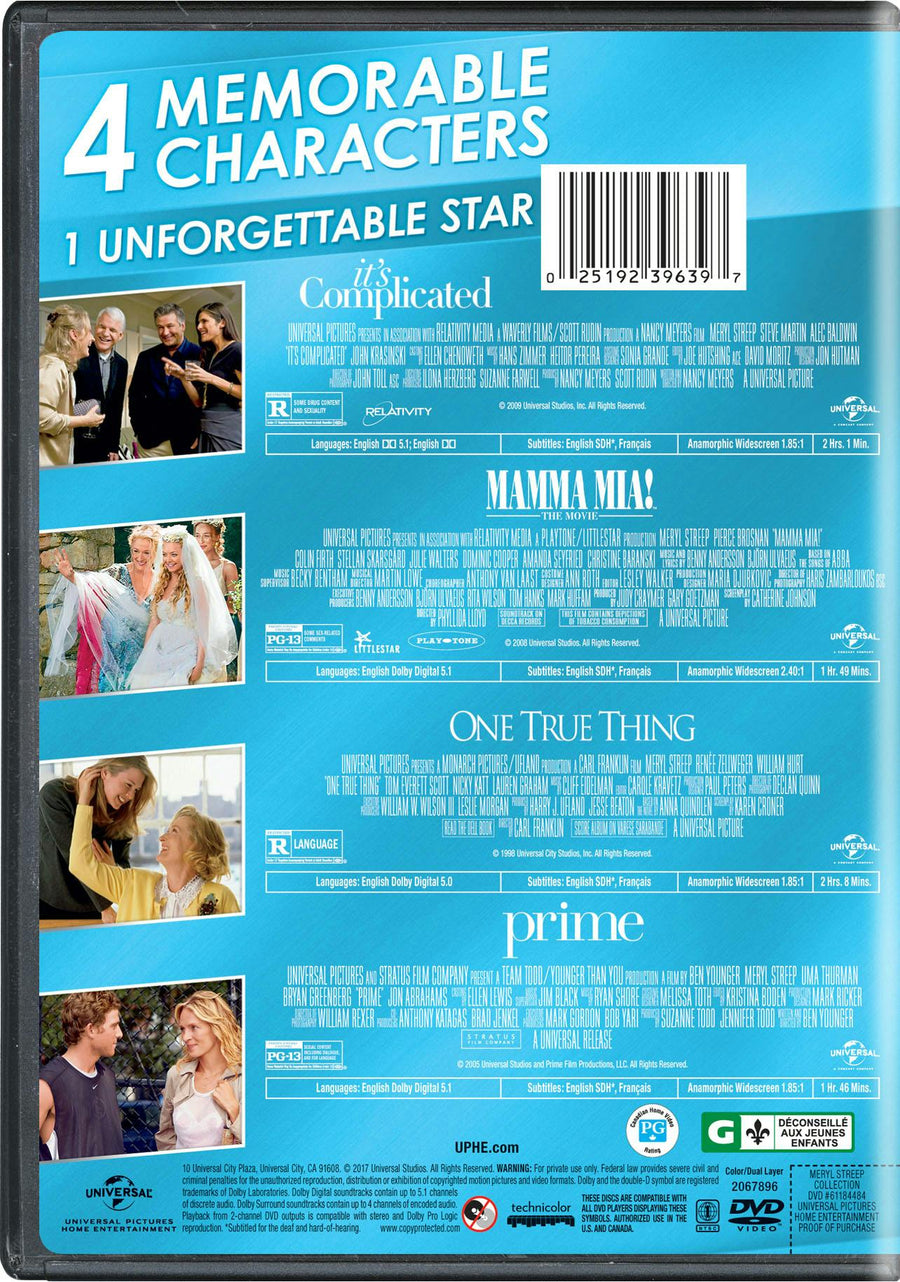 It's complicated/Mamma Mia! The movie/One true thing/Prime (DVD Set) [DVD]