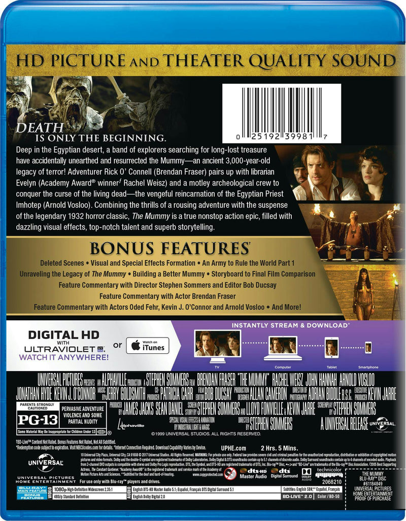 The Mummy (1999) (Digital) [Blu-ray]