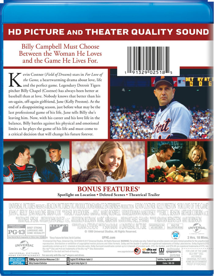 For Love of the Game [Blu-ray]